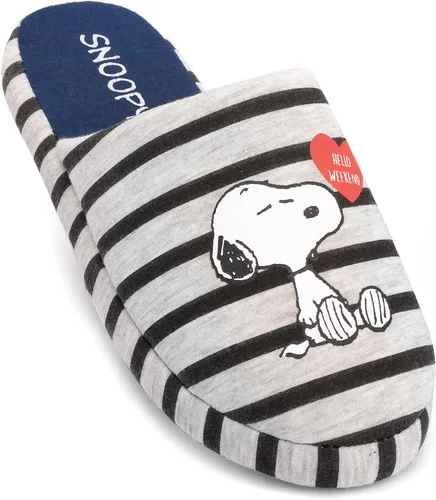 Miniatura 7 de Peanuts Zapatillas Snoopy para mujer, zapatos de casa grises sin cordones, gris