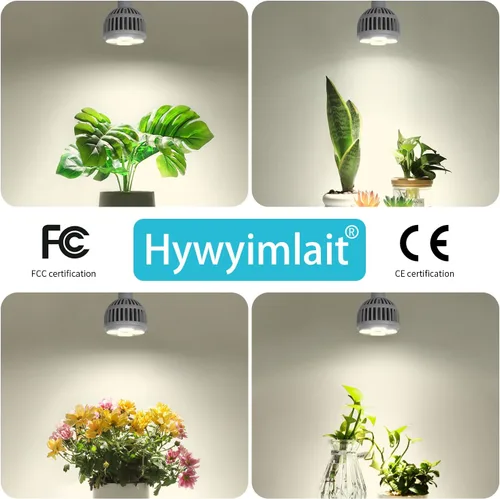 Miniatura 8 de Hywyimlait Luces de cultivo para plantas de interior, espectro completo de 4000 K, bombilla para plantas de 22 W con alto PPFD, base E27, bombilla