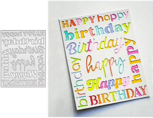 Miniatura 30 de Troqueles para álbumes de recortes, troqueles de corte de metal de cumpleaños para hacer tarjetas, plantilla de papel para manualidades, plantillas