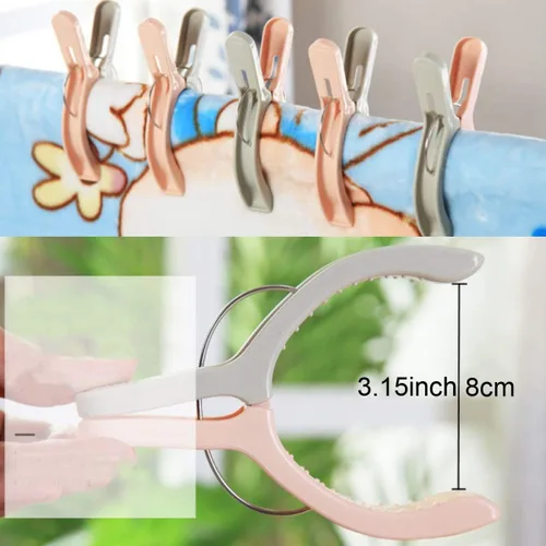 Miniatura 6 de Paquete de 10 clips de toalla de playa para sillas de playa, abrazaderas de toalla de tamaño gigante, sillas de piscina para silla de crucero