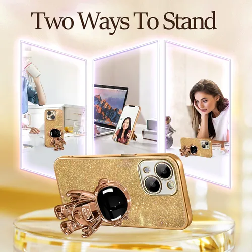 Miniatura 89 de Buleens Funda para iPhone 11 Pro Max Astronauta, Fundas Transparentes para iPhone 11 ProMax con Papel con Purpurina y Soporte de Astronauta, Mujeres