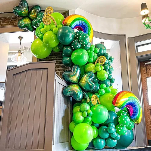 Miniatura 6 de Kit de arco de guirnalda de globos verdes, 114 globos de látex verde oscuro con diferentes tamaños para cumpleaños, graduación, Navidad, día de San