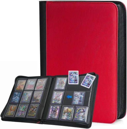 Miniatura 8 de PREZA Carpeta Toploader - Capacidad para 216 cargadores superiores - Almacenamiento de 9 bolsillos para tarjetas de intercambio con fundas de doble