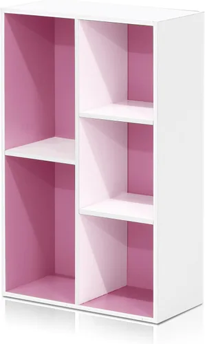 Miniatura 5 de Furinno - Estantería abierta reversible de 5 cubos, color blanco y rosado, 11069WH/PI Blanco/Rosa