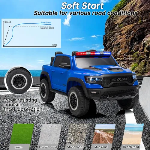 Miniatura 7 de FINITO Auto eléctrico de 24 V para niños, automóvil eléctrico 4WD, con control remoto, luces LED, reproductor de música y funcionalidad Bluetooth