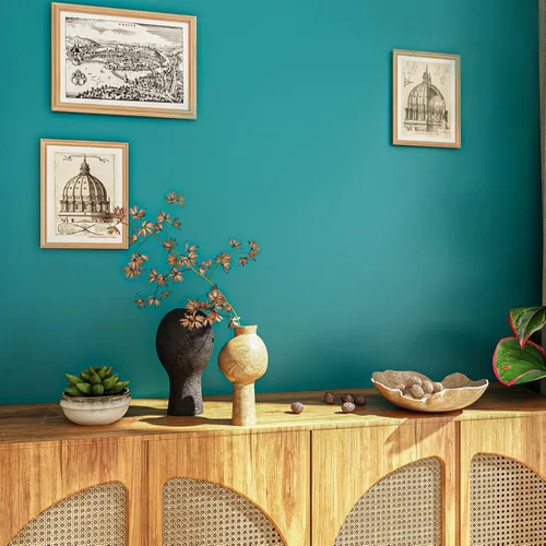Miniatura 3 de VEELIKE Papel tapiz azul turquesa mate de 15.7''x118'' Papel de contacto azul despegable y adhesivo Impermeable Autoadhesivo Papel de pared