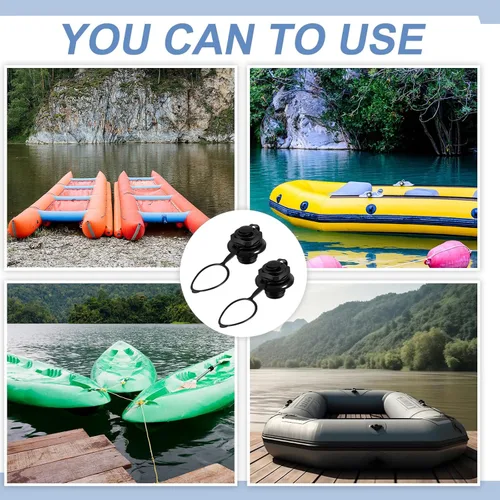 Miniatura 7 de Soaoo Inflatable Boat Air Valve Inflatable Boat Replacement Spiral Air Plugs One Way Inflation Replacement Screw for Raft Kayak Canoe Airbed Dinghy