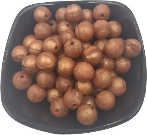 Miniatura 49 de Cuentas de perlas de silicona focales para bolígrafo, 100 cuentas redondas de silicona sueltas de 0.59 pulgadas a granel para llavero, mamá mujer