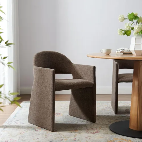 Miniatura 12 de Modway Talia Performance - Sillón de comedor de terciopelo en color marrón chocolate