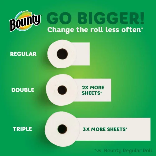 Miniatura 5 de Bounty Select-A-Size - Toallas de papel, color blanco, 8 rollos dobles Plus = 20 rollos regulares