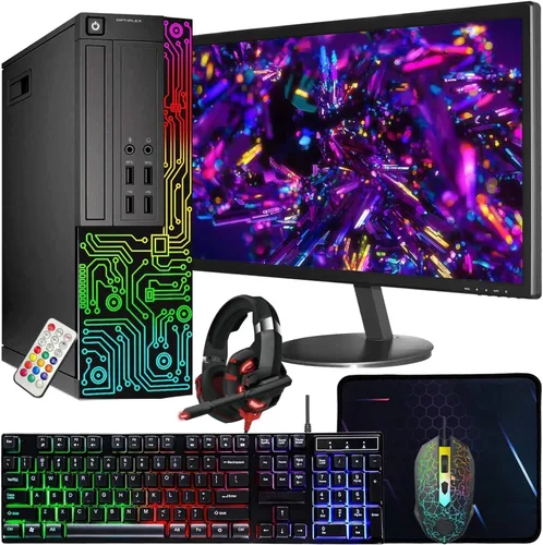 Dell Computadora de escritorio OptiPlex RGB, Intel Core i7, 16G RAM, SSD 512G, nuevo monitor FHD de 22 pulgadas, teclado y mouse RGB, auriculares