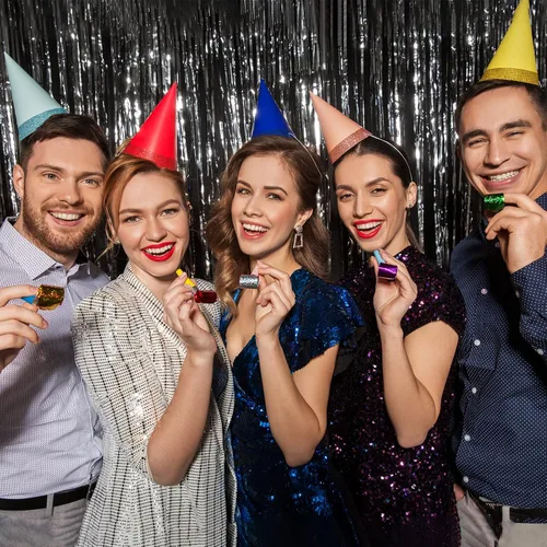 Miniatura 4 de Yunsailing 224 piezas para hacer ruido para fiestas, a granel, incluye sopladores de papel con flecos, cuernos para eventos deportivos, adultos