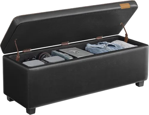 Miniatura 17 de VASAGLE - Colección EKHO - Banco otomano con almacenamiento, banco para recibidor o dormitorio, 56.8 litros, cuero sintético con costuras, moderno