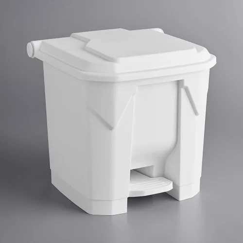 Miniatura 5 de PRO&Family Cubo de basura rectangular beige de 32 cuartos de galón / 8 galones, cubo de basura con tapa, papelera de reciclaje