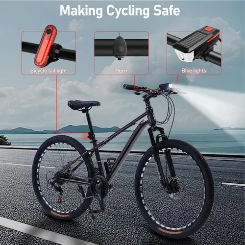 Miniatura 7 de LEDHOLYT Rechargeable Solar Bike Lights, Night Ultra Bright Bicycle Lights Rojo