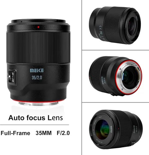 Miniatura 3 de Meike 35mm F2.0 Lente de Enfoque Automático Gran Angular de Montura Completa con Motor de Paso STM Retrato Compatible con Cámaras Sony E Mount A7