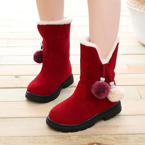 Miniatura 2 de Toddler Kids Snow Boots Booties Baby Girls Princess Shoes Non-Slip Girl's Fleece Lining Footwear Winter Warm Prewalker