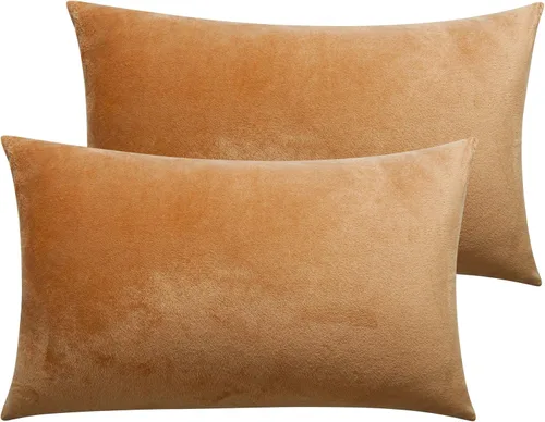Miniatura 30 de NTBAY - Fundas de almohada de terciopelo con cierre para niños pequeños, 2 unidades, acogedoras, de lujo, de franela y felpa, para viajes, 33 x 46