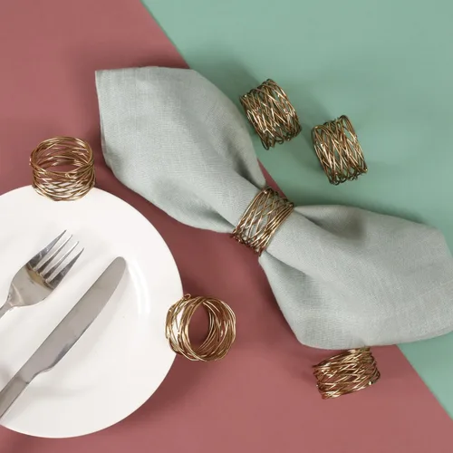 Miniatura 3 de Servilleteros de hierro de metal duraderos para decoración de mesa, elegante accesorio de ajuste de mesa de metal, servilletero rústico para casa