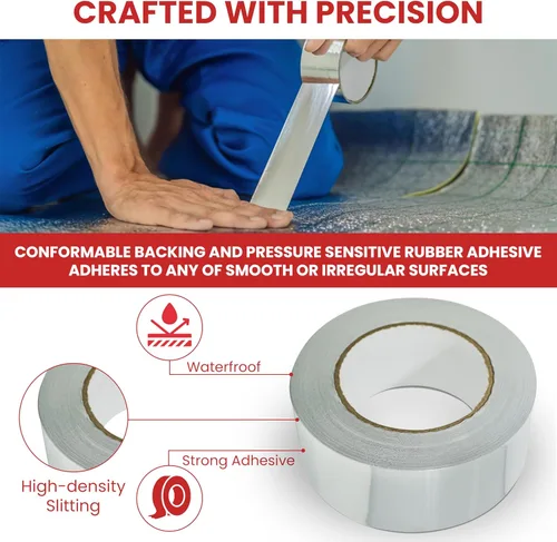 Miniatura 3 de GGR Supplies AF-20R Cinta de papel de aluminio resistente al calor de alta temperatura de grado profesional/industrial ideal para HVAC, reparación