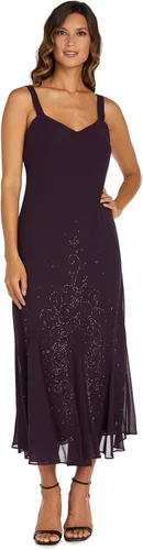 Miniatura 3 de R&M Richards - Vestido de gasa con cuentas para mujer