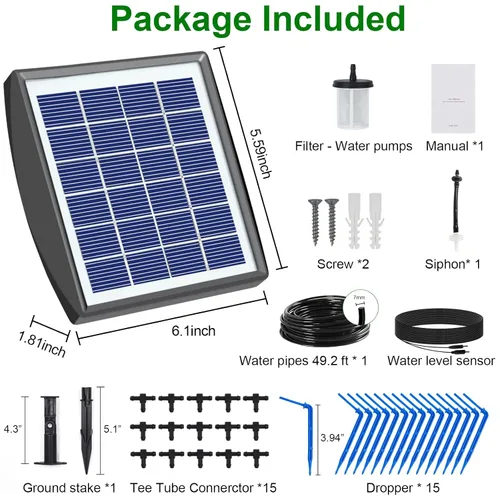 Miniatura 8 de RISINGUP Sistema de riego por goteo solar para 15 plantas en maceta para jardín al aire libre Automatic Plants Watering System with Anti-Siphoning