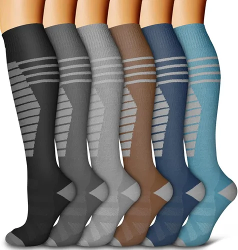 Miniatura 15 de 6 Pack Copper Compression Socks for Women and Men Circulation-Best Support for Medical, Running,Nursing,Athletic