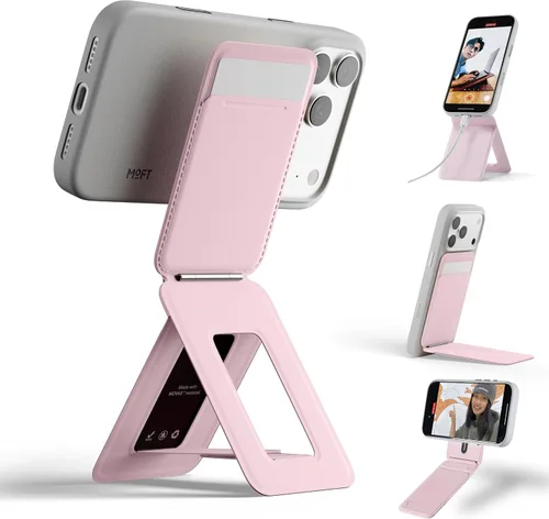 Miniatura 25 de MOFT MOVAS - Billetera con trípode para teléfono, 3 en 1, soporte magnético compatible con NFC, soporte para tarjetas ajustable de cuero vegano