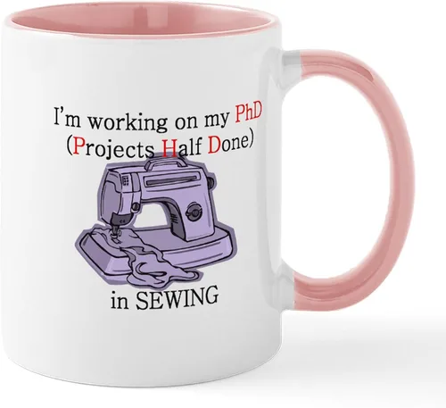Miniatura 27 de CafePress Knitting Phd (Projects Half D Mug 11 oz (11.0 fl oz) Taza de café de cerámica