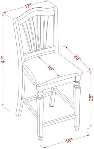 Miniatura 6 de East West Furniture JACH3-BLK-C - Juego de mesa de comedor de 3 piezas de altura de mostrador contiene una mesa redonda de madera con pedestal y 2