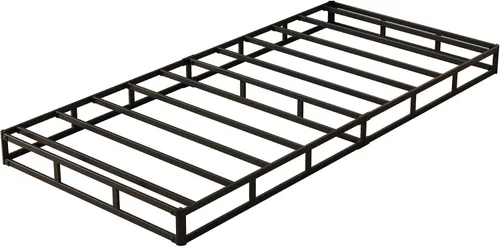 Miniatura 9 de DiaOutro Somier doble resistente de 4 pulgadas con cubierta de tela, base de colchón sin ruido, marco de metal fuerte, fácil montaje, color negro