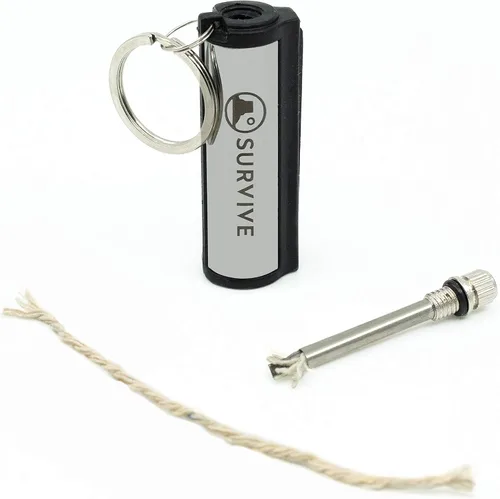 Miniatura 3 de SURVIVE Paquete de 5 unidades de juego permanente para encender fuego de emergencia, llavero de metal, palo impermeable ilimitado