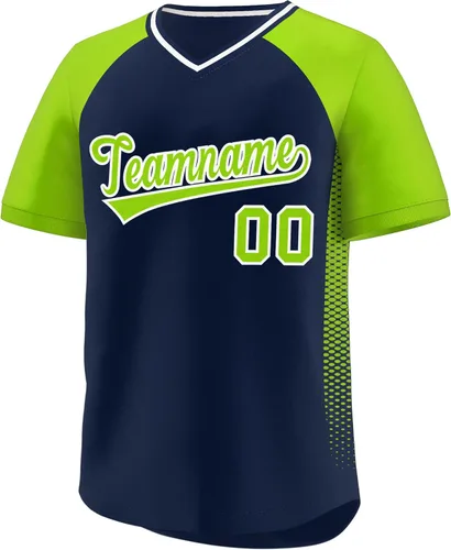 Miniatura 27 de Camiseta de béisbol personalizada con cuello en V para hombres, mujeres y jóvenes, camisetas de béisbol personalizadas con costuras o estampadas