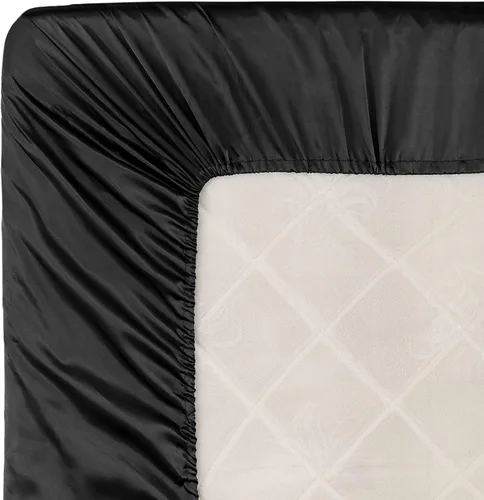 Miniatura 6 de Homiest Sábanas Ajustables de Satén Negro Tamaño Twin XL de Bolsillo Profundo Ropa de Cama Lujosa y Ultra Suave Sábana Inferior