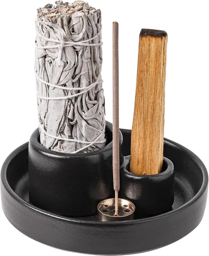 Miniatura 12 de Soporte de incienso de cerámica, soporte de Palo Santo y salvia, quemador de incienso de varillas verticales, atrapacenizas de incienso Inscents