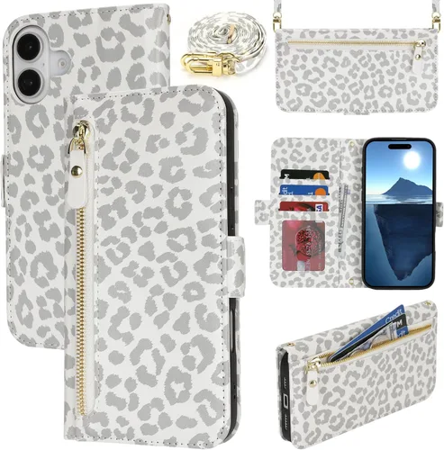Miniatura 34 de Lipvina Funda tipo cartera para iPhone 12 Pro Max / 13 Pro Max para mujeres, bolsillo con cremallera, funda de teléfono de cuero PU con soporte