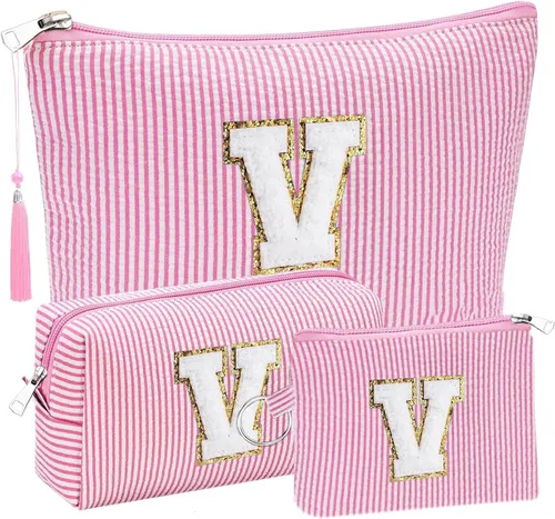 Miniatura 40 de Regalos Iniciales Bolsitas de Cosméticos de Viaje Juegos para Cartera, 3pcs Bolsitas Stoney Clover Dupes Bolsa de Maquillaje, Juego de Bolsas