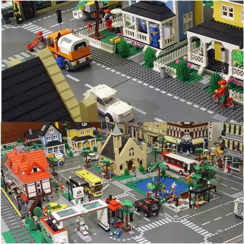 Miniatura 3 de Placas base de carretera para bloque de construcción de City Street, 12 placas de calle, placas base de carretera de 10 x 10 pulgadas
