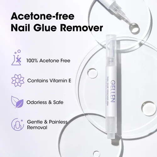 Miniatura 3 de Gellen Removedor de Pegamento para Uñas, 2 Piezas Removedor de Pegamento para Uñas para Uñas de Presión, Removedor de Gel Sin Acetona, Eliminación