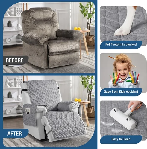 Miniatura 5 de TAOCOCO Funda para Sillón Reclinable 100% Impermeable - Funda para Sillón Reclinable con Gránulo Antideslizante, Fundas para Sillas Reclinables