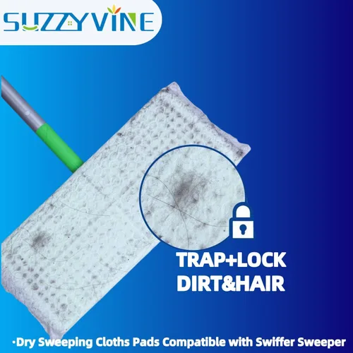 Miniatura 5 de Paños de barrido en seco, toallitas desechables para limpieza de suelos compatibles con Swiffer Sweeper, sin perfume, 7.87 x 11.81 pulgadas, total