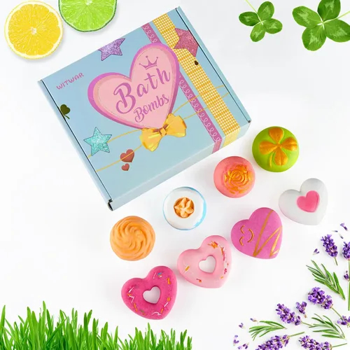 Miniatura 5 de 8 bombas de baño para el día de San Valentín para novias, niños y niñas, baño de burbujas, juego de regalo de bomba de baño natural, bombas de baño