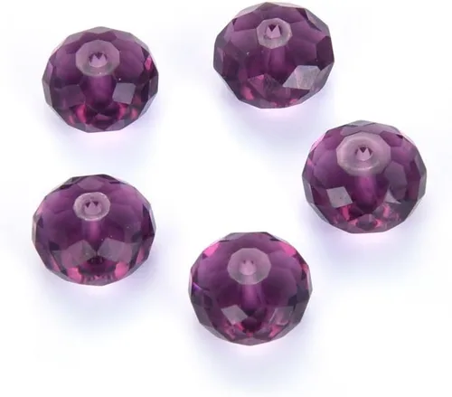 Miniatura 80 de 50 cuentas de cristal Adabele austriaco de 0.394 pulgadas facetadas sueltas Rondelle Siam rojo espaciador compatible con cristales de Swarovski 5040