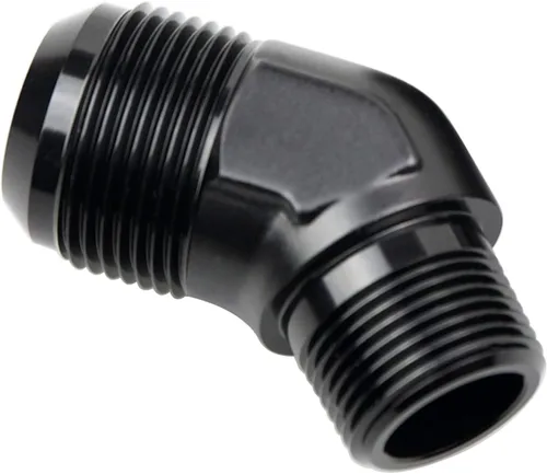 Miniatura 62 de Adaptador de tubo de manguera de combustible de aluminio recto 16AN acampanado a 3/4" NPT macho Unión de rosca negro