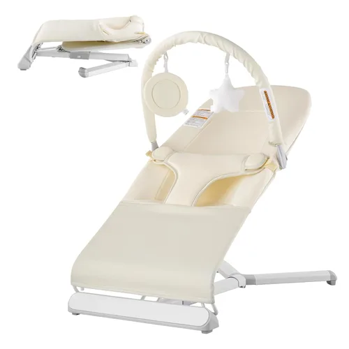 Miniatura 10 de VEVOR Gorila para bebé, asiento plegable para bebés de 0 a 9 meses, silla gorila para recién nacidos con 2 ángulos reclinables y arnés de 3 puntos