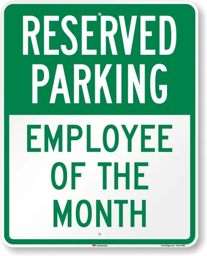 Miniatura 12 de SmartSign Letrero de estacionamiento reservado de empleado del mes verde/blanco, 10 x 14 pulgadas, aluminio laminado inoxidable de 40 mil, fabricado