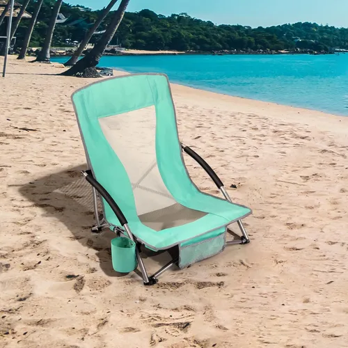 Miniatura 2 de Coastrail Outdoor Silla de playa plegable de malla ligera para acampar al aire libre, césped, bolsa de transporte incluida, soporta 250 libras