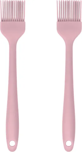 Miniatura 20 de Juego de 4 utensilios de silicona – Espátula de goma, cepillo de repostería, espátula ranurada y paleta de arroz – Juego completo resistente al Rosa