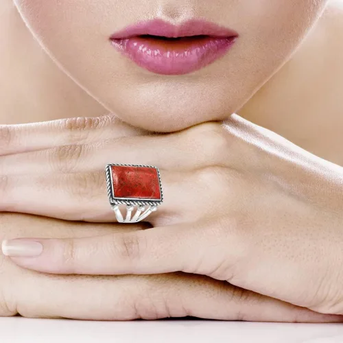 Miniatura 2 de Anillo turquesa de plata de ley 925 con piedras preciosas auténticas tamaño 6 a 11