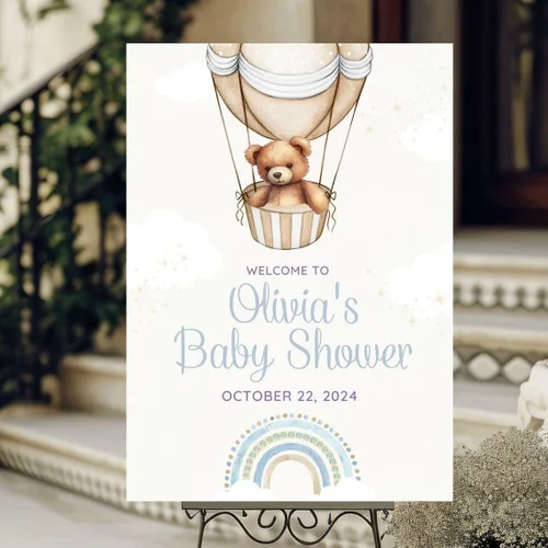 Miniatura 16 de Baby is Brewing - Letrero de bienvenida para baby shower, grano de café, lazo rosa Baby Shower #9